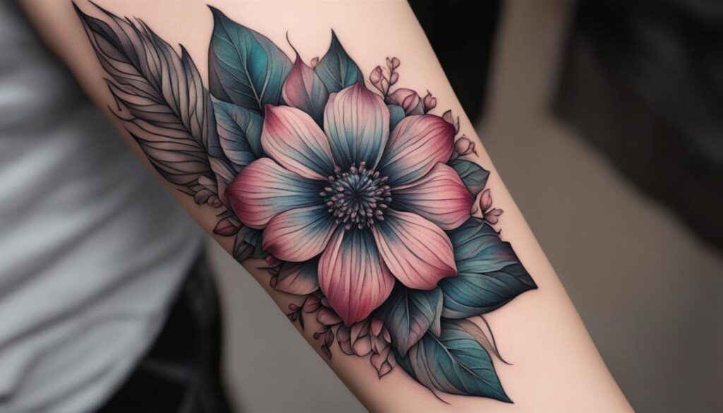 Tatuagem de flor no braço