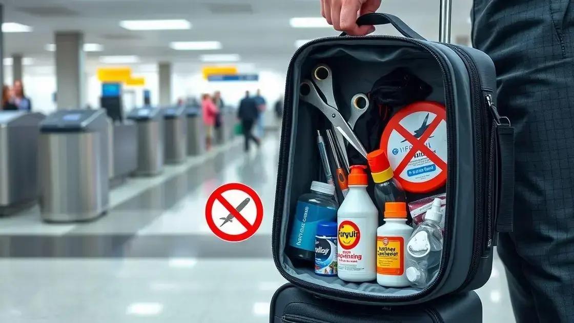 o que evitar colocar na mala de mão